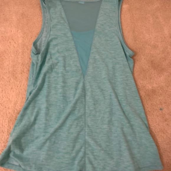 old navy teal active mesh back tank top - Picture 2 of 4